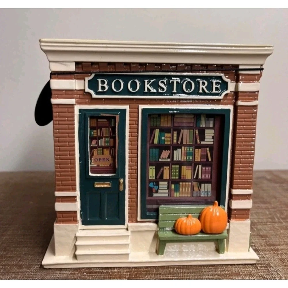 Bath & Body Works Bookstore Pumpkin Pour LightUp Coffee Shop 3Wick Candle Holder